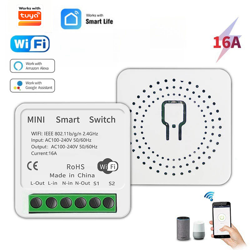 Diy Home Automation Controller - สวิตช์ไฟอัจฉริยะขนาดเล็กแบบ DIY ควบคุมสองทาง 16A ใช้งานร่วมกับ Tuya/Smart