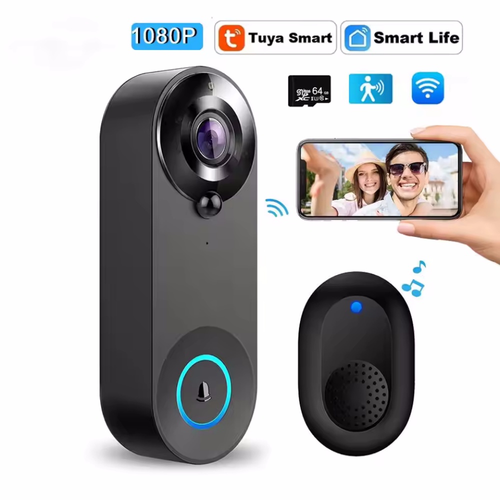 Smart Doorbell Wired - Tuya 1080P Wireless WIFI Doorbell วิดีโอ