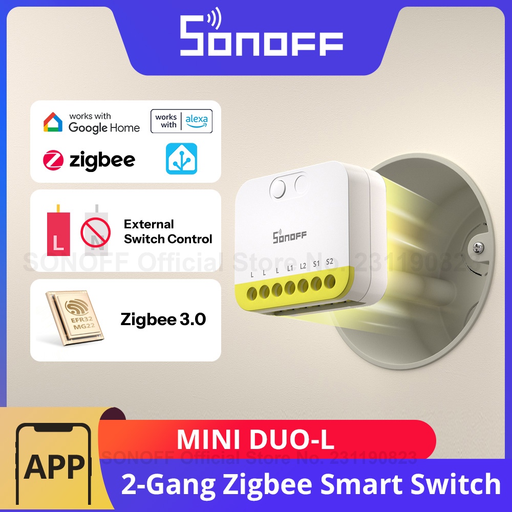 Sonoff Basic Switch - สวิตช์อัจฉริยะ SONOFF MINI DUO-L 2 ช่องสัญญาณ
