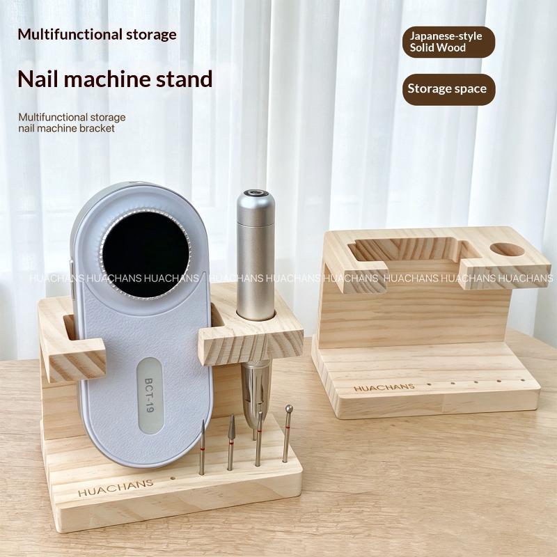 Diy Automation - ที่เก็บอุปกรณ์ทำเล็บแบบไม้สำหรับเครื่องเจียรเล็บ 1 ชิ้น อุปกรณ์เสริมสำหรับฝึกทำเล็บและตกแต่งเล็บ DIY สำหรับฤดูร้อน