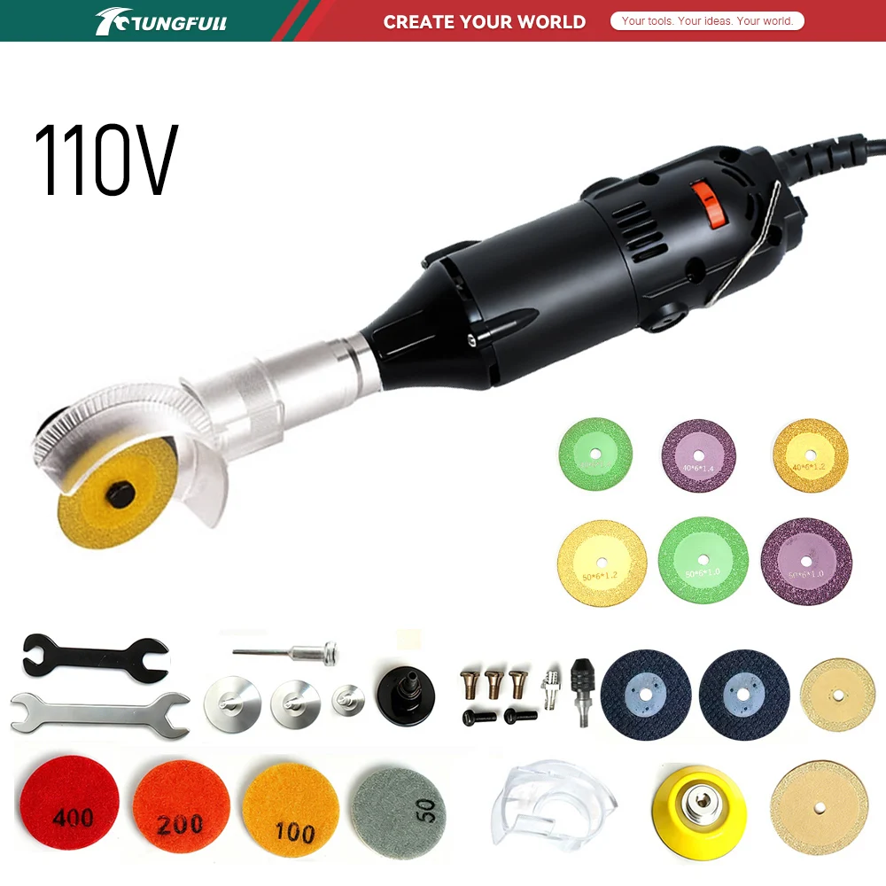 Diy Automation - เครื่องเจียรมุมขนาดเล็ก TUNGFULL 110V เครื่องขัดไฟฟ้าแบบพกพา สำหรับงานตัดโลหะ ไม้