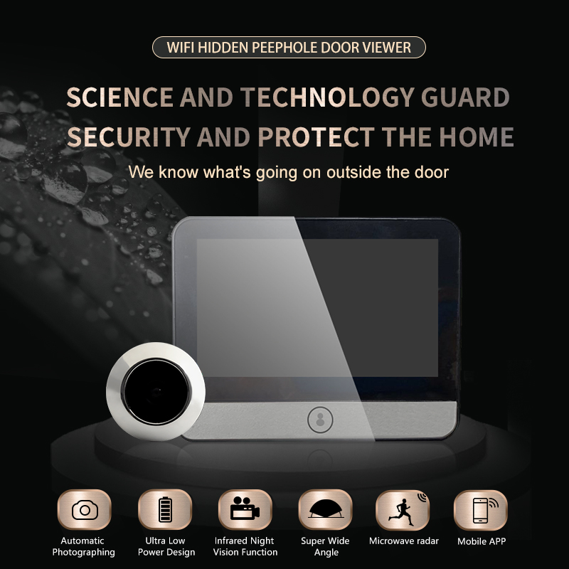 Smart Doorbell Wired - สมาร์ท Tuya แอปพลิเคชั่นป้องกันความปลอดภัยออปติคอลอิเล็กทรอนิกส์ตาแมวไร้สาย Wi-Fi ระบบเฝ้าระวังผู้เยี่ยมชมวิดีโอเตือนกริ่งประตู