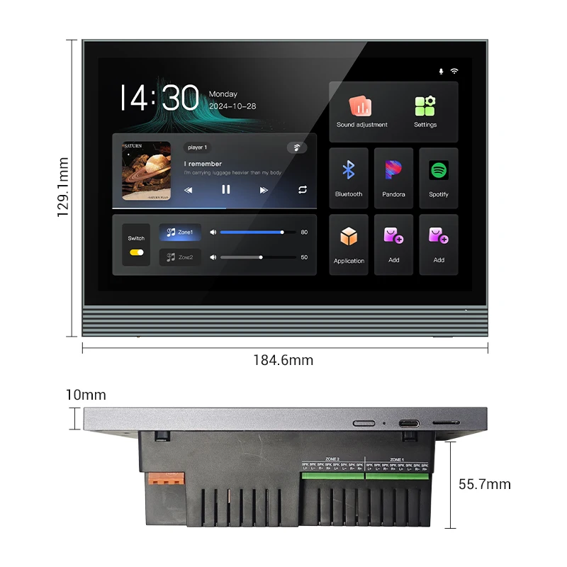 Home Automation System Design - ลำโพงสมาร์ทโฮมแบบติดผนังขนาด 7 นิ้ว ดีไซน์ใหม่ พร้อมหน้าจอสัมผัส ควบคุมผ่าน