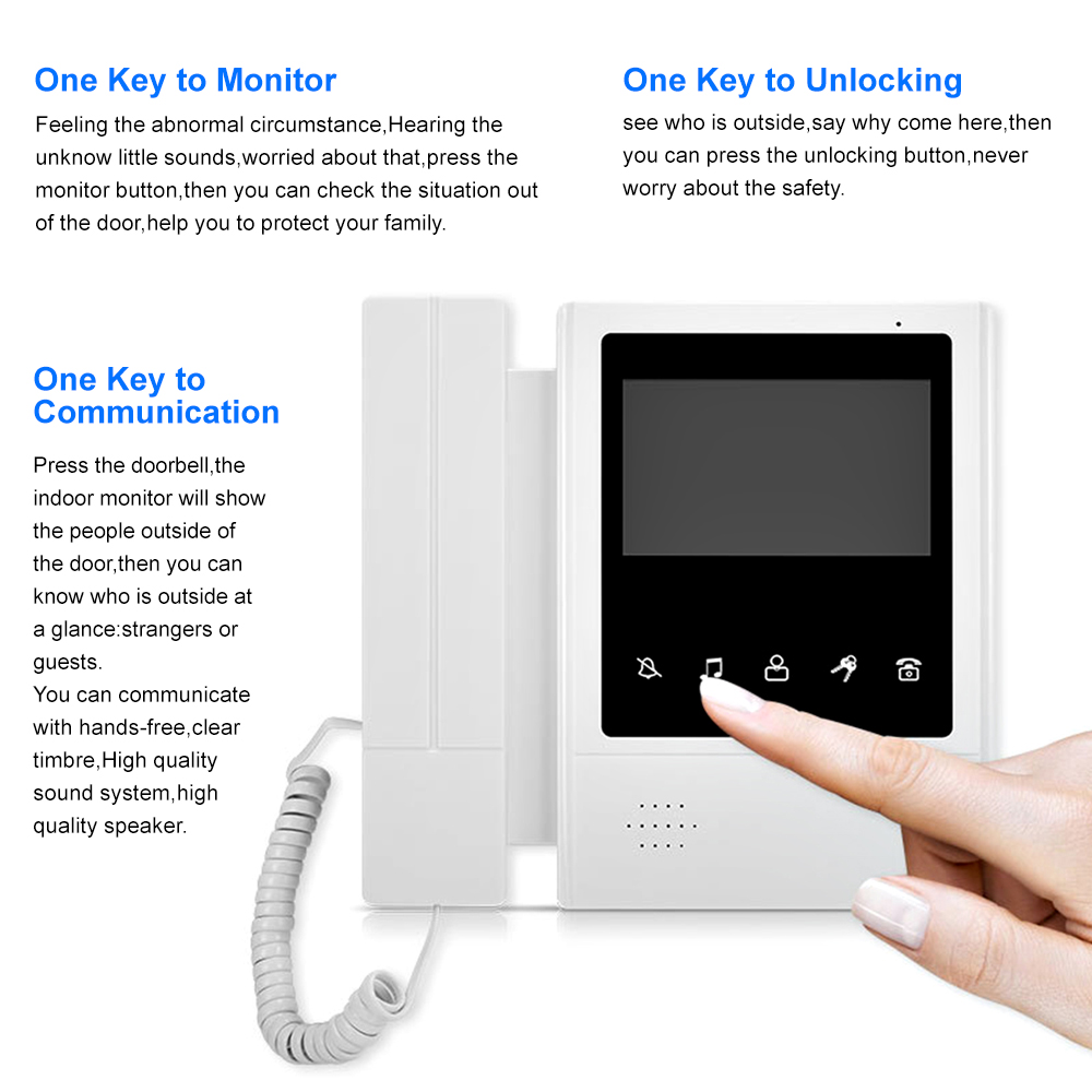 4.3 นิ้ว LCD Video Intercom ระ - Smart Doorbell Wired บทวิจารณ์และราคา