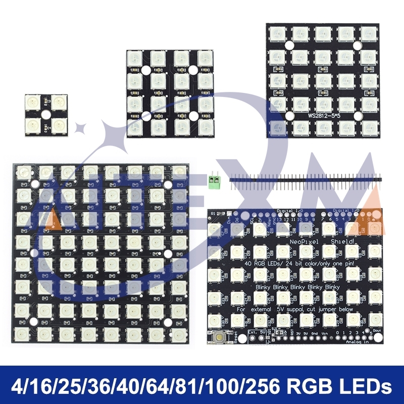 WS2812 โมดูล 5050 RGB 4x4 8x8  - Rgb Led Matrix 8X8 บทวิจารณ์และราคา