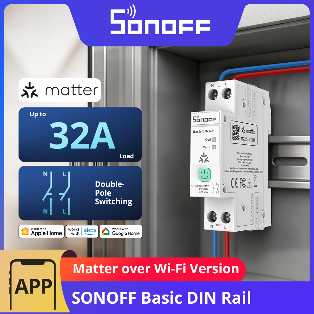 สวิตช์ราง DIN แบบช่องสัญญาณเดี - Sonoff Basic Switch บทวิจารณ์และราคา