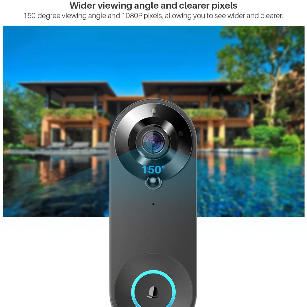 Tuya 1080P Wireless WIFI Doorb - Smart Doorbell Wired บทวิจารณ์และราคา