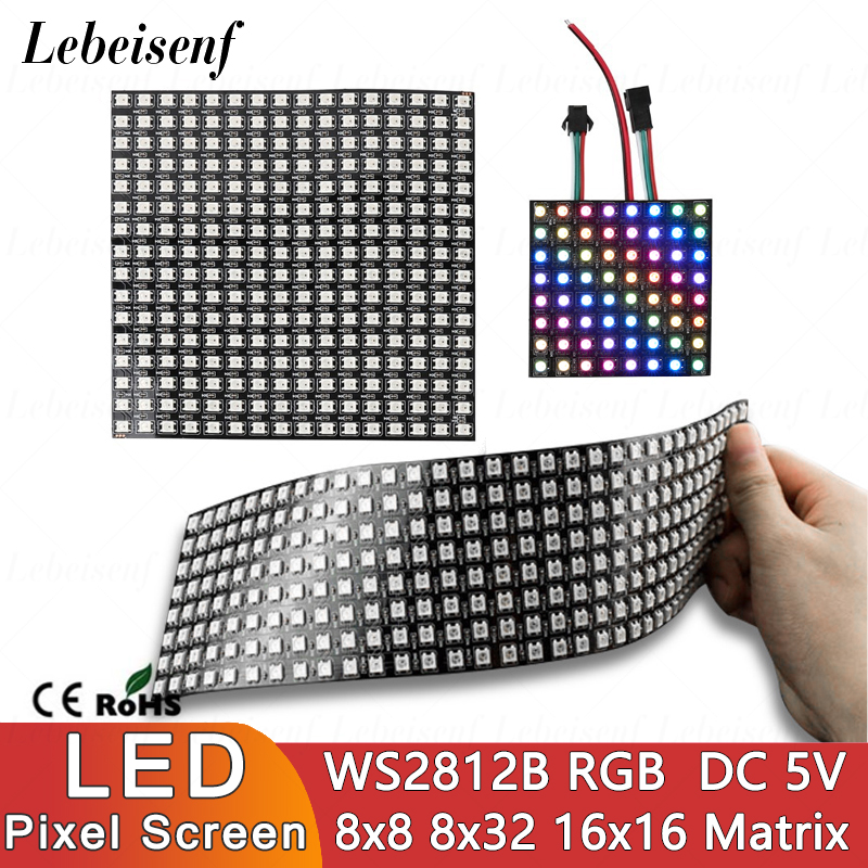 หน้าจอ LED ดิจิตอลพิกเซล WS281 - Rgb Led Matrix 8X8 บทวิจารณ์และราคา