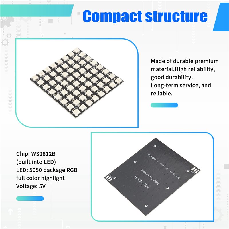 เทรนด์ปี 2025 ไฟ LED WS2812 50 - Rgb Led Matrix 8X8 บทวิจารณ์และราคา