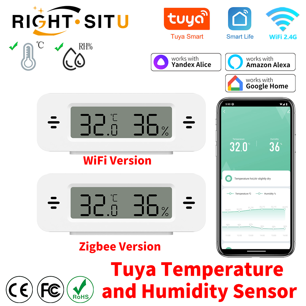 Tuya WiFi Zigbee Mini อุณหภูมิ - Home Automation Ideas บทวิจารณ์และราคา