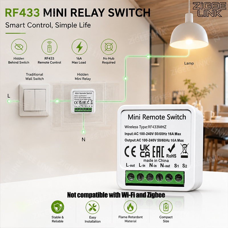 รีเลย์สมาร์ทขนาดเล็ก RF433MHz  - Home Automation Systems Diy บทวิจารณ์และราคา