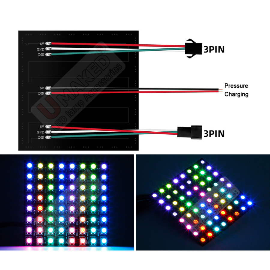 ไฟแผงดิจิตอลแบบยืดหยุ่น WS2812 - Rgb Led Matrix 8X8 บทวิจารณ์และราคา
