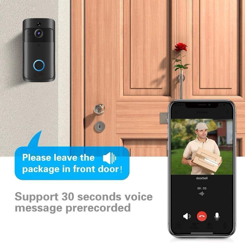 กล้องออดวิดีโอ HD WiFi ออดไร้ส - Smart Doorbell Wired บทวิจารณ์และราคา