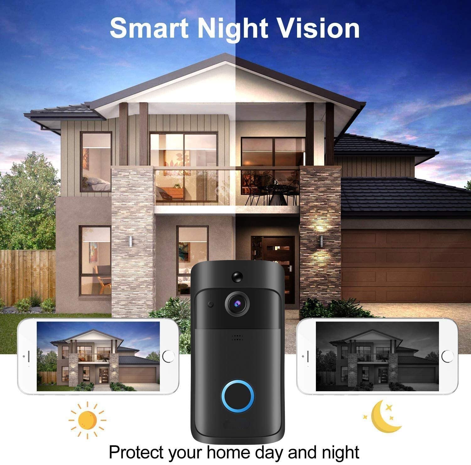 กล้องออดวิดีโอ HD WiFi ออดไร้ส - Smart Doorbell Wired บทวิจารณ์และราคา