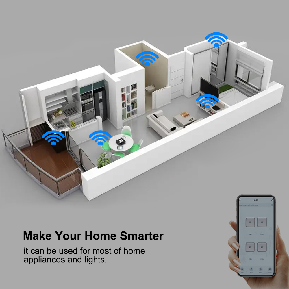 สมาร์ทสวิตช์ 4CH รีเลย์โมดูลระ - Home Automation Technology บทวิจารณ์และราคา