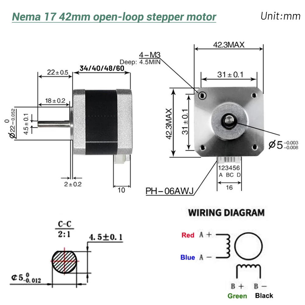 มอเตอร์สเต็ปเปอร์ Nema17 รุ่น  - Diy Automation บทวิจารณ์และราคา